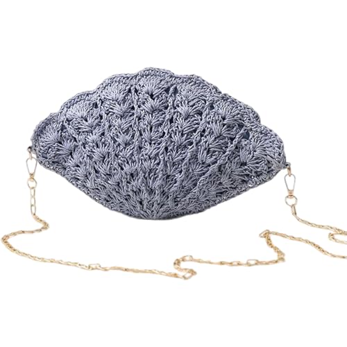 ZEPFJHE Damen Handgewebte Crossbody Handtasche Sommer Strand Schulter Handtasche Baumwolle Häkeln Gewebt Handgemachte Geldbörse Tasche von ZEPFJHE