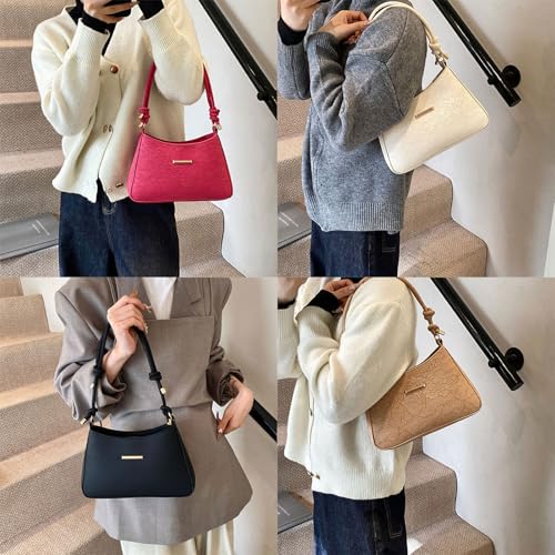 ZEPFJHE Damen Schultertasche Herbst Winter Achsel Pendeln Trendy Achsel Mode Handtaschen Und Geldbörse Streetwear Frauen Handtasche Mode Achsel Trendy Schulter Herbst Winter Unterarm, braun, One Size von ZEPFJHE