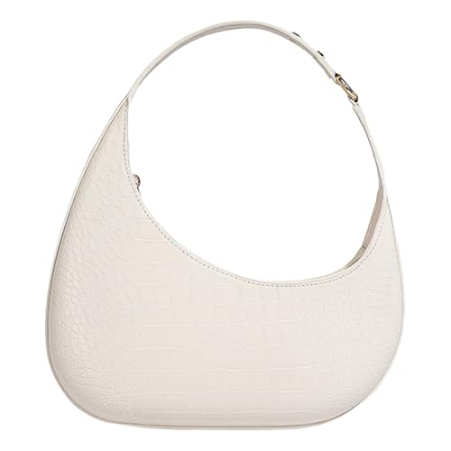 ZEPFJHE Damen Tasche Achseltasche PU Leder Schulter Herbst Winter Achsel Handtasche und Geldbörse All-Matching Shopping Frauen PU Leder Schulter Herbst Winter Achsel Handtasche und Geldbörse, weiß von ZEPFJHE