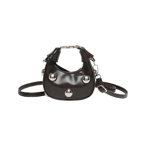 ZEPFJHE Damen-Umhängetasche, Retro-Umhängetasche, PU-Leder, kleine Handtasche, modische Kuriertasche, Einkaufstasche für den täglichen Gebrauch, Schwarz von ZEPFJHE