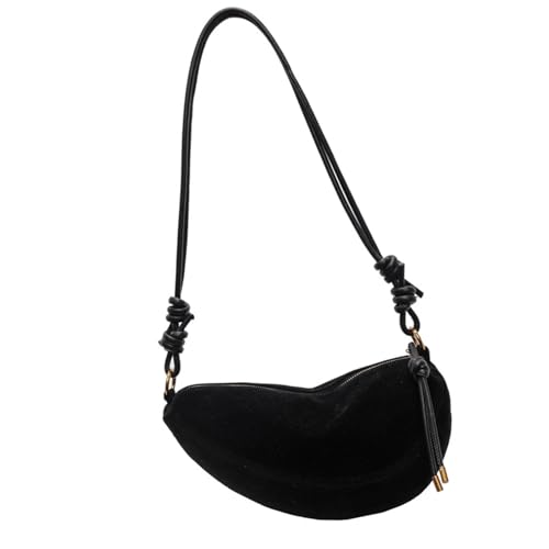 ZEPFJHE Damen-Umhängetasche, trendige Knödel, Retro, Crossbody, große Kapazität, Messenger für tägliche Reisen, Damen, Knödel, Retro, große Kapazität, Crossbody für den täglichen Gebrauch, Schwarz von ZEPFJHE