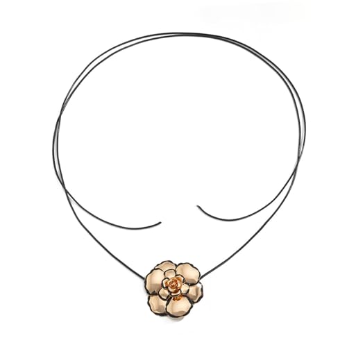 ZEPFJHE Dramatische Blumenohrringe/Halskette, übertriebene geometrische Blumenform, Accessoires, stilvoller Party-Schmuck, florale Ohrringe für besondere Anlässe, Einheitsgröße, Wie beschrieben, Wie von ZEPFJHE