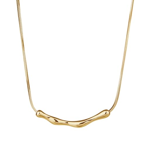 ZEPFJHE Edelstahl-Schlüsselbein-Kette, einzigartiger Anhänger, Halskette, modisch, kurze Metallstruktur, Geschenk für Frauen, modisches Schlüsselbein-Kette, Einheitsgröße, Wie beschrieben, Wie von ZEPFJHE