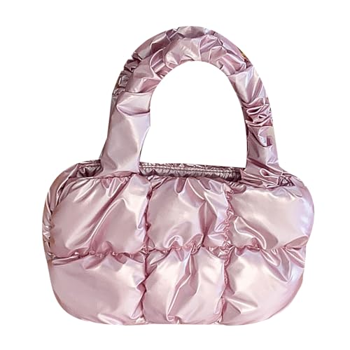 ZEPFJHE Einfarbige Schultertasche für Damen und Mädchen, großes Fassungsvermögen, für Pendler, modisch, Tragegriff oben, einfarbig, passend zu Wolken, gesteppte Schulterpartie, a, One Size von ZEPFJHE