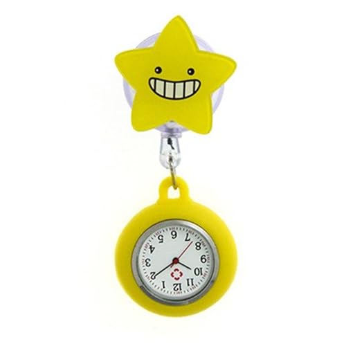 ZEPFJHE Einziehbare Krankenschwesteruhren für Krankenschwestern und Ärzte mit Cartoon-Design, Silikonabdeckungen, leicht lesbare Zifferblätter, Krankenhaus-Profi-Uhr, P von ZEPFJHE