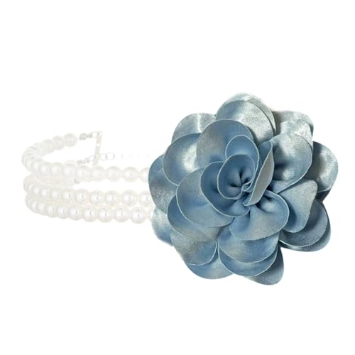 ZEPFJHE Elegante Halskette mit Blumenanhänger, verstellbare Kette für empfindliche Haut, künstliche Perlen, Schmuck für Damen, modische Halskette, Einheitsgröße, Wie beschrieben, Wie beschrieben von ZEPFJHE