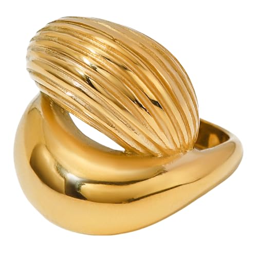 ZEPFJHE Elegante Ringe mit modischen Kristallen, Edelstahl-Schmuck-Accessoire für einzigartige Stile und bequeme Passform, eingebettete Kristalle, Einheitsgröße, Wie beschrieben, Wie beschrieben von ZEPFJHE