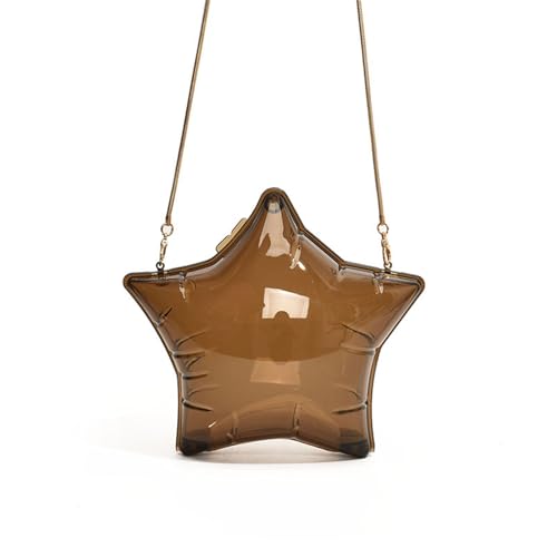 ZEPFJHE Elegante Sternform PVC Abend Geldbeutel Für Abschlussball Hochzeitsfeiernöketaschen Süßigkeitenfarbe Crossbody Tasche Mit Kettenriemenstudentiere Umhängetasche von ZEPFJHE
