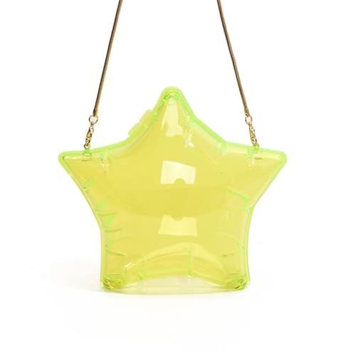 ZEPFJHE Elegante Sternform PVC Abend Geldbeutel Für Abschlussball Hochzeitsfeiernöketaschen Süßigkeitenfarbe Crossbody Tasche Mit Kettenriemenstudentiere Umhängetasche von ZEPFJHE