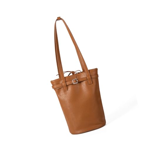 ZEPFJHE Elegante Umhängetasche Mit Retro Design PU Leder Eimer Taschen Arbeit Handtasche Für Einkäufe Und Freizeitreisen Große Kapazitäten von ZEPFJHE