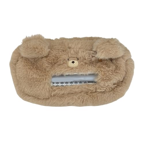 ZEPFJHE Federmäppchen mit Plüschbär, Cartoon-Hund, Federmäppchen, große Kapazität, Beutel für Schule, Büro, große Kapazität, Bär, Cartoon, Hund, Little Bear von ZEPFJHE