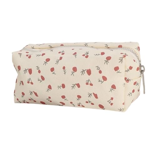 ZEPFJHE Federmäppchen mit Schleifen, praktisches Federmäppchen, großes Fassungsvermögen, Stifteetui, Make-up-Tasche, ästhetische Organizer, große Kapazität, Schleifen, Make-up-Tasche, Kleine Blumen von ZEPFJHE