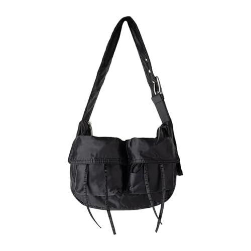 ZEPFJHE Frauen Nylon Umhängetasche Mode Unterarmtasche Mit Einstellbarem Riemen Multi Taschen Große Kapazität Für Außen Bowknot Design von ZEPFJHE