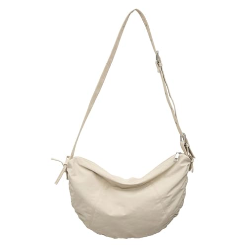 ZEPFJHE Frauen Umhängetasche Koreanische Stile Dumplings Bag Faltenmessener Messener Feste Farben Crossbod von ZEPFJHE