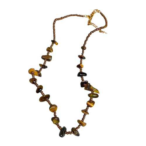 ZEPFJHE Halskette mit Sonnenanhänger aus Edelstahl mit Naturstein, verstellbare Schlüsselbeinkette für Damen, eleganter Schmuck, Geschenk, vielseitige Halskette für den Alltag und Abend, Einheitsgröße von ZEPFJHE