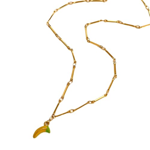 ZEPFJHE Halskette mit buntem Erdbeer-Bananen-Anhänger, Wassermelone, Mangos, Modeschmuck, verstellbare Länge, für den täglichen Gebrauch, verstellbare Kette, Einheitsgröße, Wie beschrieben, Wie von ZEPFJHE