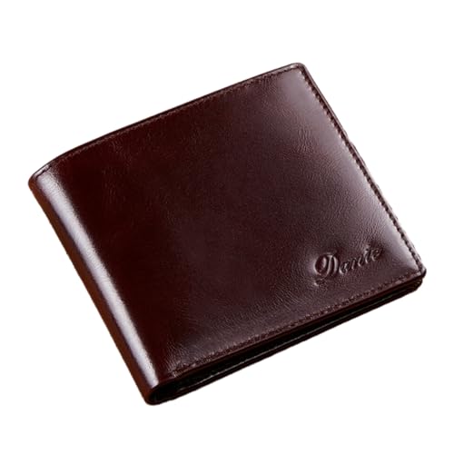 ZEPFJHE Herren Kurze Brieftasche Kartenhalter Anti-Diebstahl Stilvolle und praktische PU Blockierung Business Wallet, coffee von ZEPFJHE