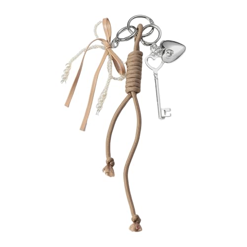 ZEPFJHE Herz Geflochtener Schlüsselbeutel Zauber Aus Geldtasche Accessoires Rucksack Anhänger Charm Car Schlüsselbund Hanging Ornamente Anhänger Charme von ZEPFJHE