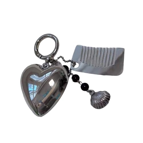 ZEPFJHE Herzförmiger Kamm-Schlüsselanhänger, Dekoration für Taschen, stilvolles Haar-Accessoire, hübscher dekorativer Anhänger für Frauen, Geschenke von ZEPFJHE