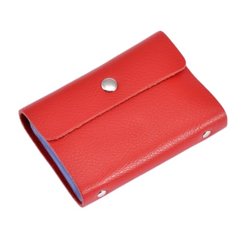 ZEPFJHE Kartenhalter Multi-Slot Kartenetui Pocket Wallet Wallet Holder Kreditkarte Business Geldbörse mit Metallschnalle, dunkelrot von ZEPFJHE