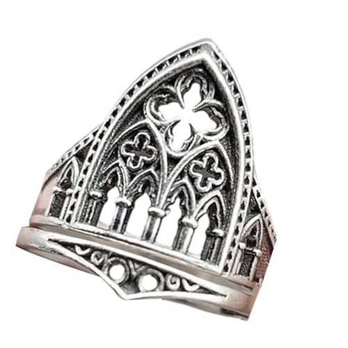 ZEPFJHE Kreuze hohle Ringe auf Legierungsbasis, hohle Kreuze Ringe mit aufwendigen Details, geeignet für Partys und Themenversammlungen, trendiges Jugendaccessoire, Einheitsgröße, Wie beschrieben, Wie von ZEPFJHE