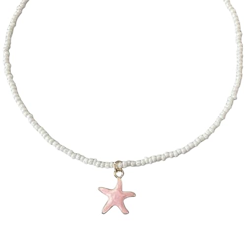 ZEPFJHE Lebendige Seesternkette Mit Praktischen Perlen Für Elegantes Aussehen Für Partys Und Feierlichkeiten Handgefertigte Perlenkette von ZEPFJHE