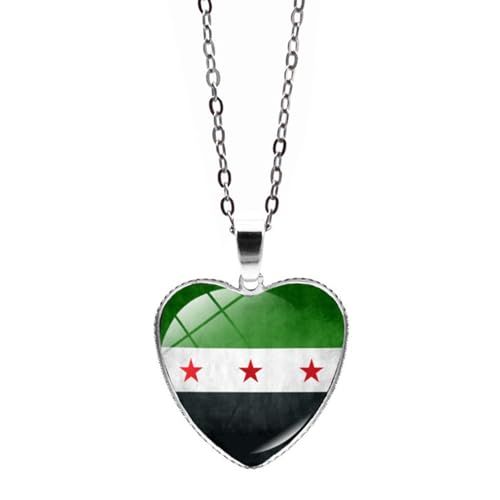 ZEPFJHE Lebendige syrische Flaggen-Halskette, Schmuck, exquisite syrische Flaggen, Halskette, symbolisiert Erbe für Sammler, Gedenkschmuck, Einheitsgröße, Wie beschrieben, Wie beschrieben von ZEPFJHE