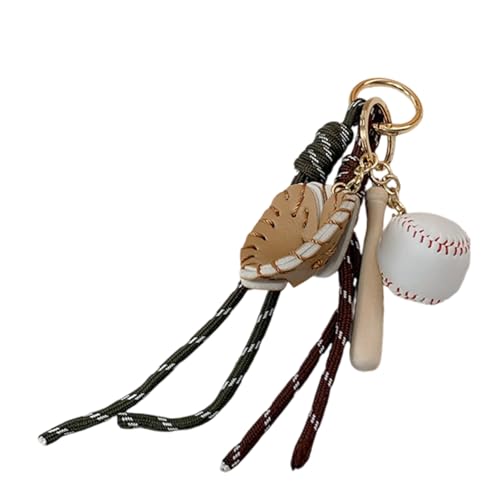 ZEPFJHE Leichte Baseball Inspirierte Geldbeutel Tasche Charme Stilvoller Schlüsselbund Metallschlüsselhalter Mode Alltagskanzlei Schmuck Vintage Inspirierte Tasche Anhänger von ZEPFJHE