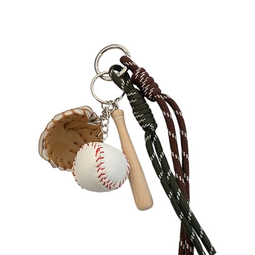 ZEPFJHE Leichte Baseball Inspirierte Geldbeutel Tasche Charme Stilvoller Schlüsselbund Metallschlüsselhalter Mode Alltagskanzlei Schmuck Vintage Inspirierte Tasche Anhänger von ZEPFJHE