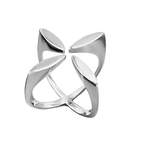 ZEPFJHE Linien Gekreuzte Geometrische Ringe Für Modische Frauen Und Trendsetters Persönlichkeitstemperament Accessoire Mode Einstellbar von ZEPFJHE