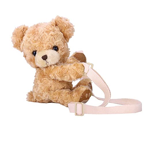 ZEPFJHE Mädchen Bär Umhängetasche Damen Handy Cartoon Lächeln Münze Geldbörse Kosmetik Lovely Crossbody Damen Lächeln Messenger Schulter Mädchen Einkaufen Dating Geldbörse von ZEPFJHE