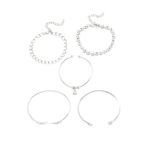 ZEPFJHE Mehrere Stile 5 Stück Armband Kollektion Mit Geometrischen Mustern Und Modischen Strassfeiern Liefert Armreifen. von ZEPFJHE