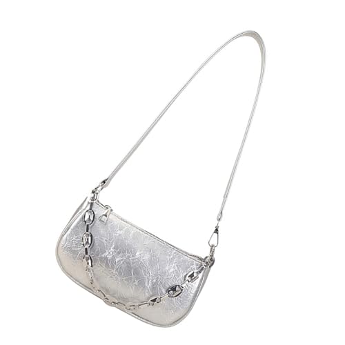 ZEPFJHE Mode Unterarm Umhängetasche Praktische PU Unterarmtaschen Flexible Riemen Design Kompaktes Crossbody Geldbörse Mit Kettenakzent Mode Umhängetasche Für Frauen von ZEPFJHE