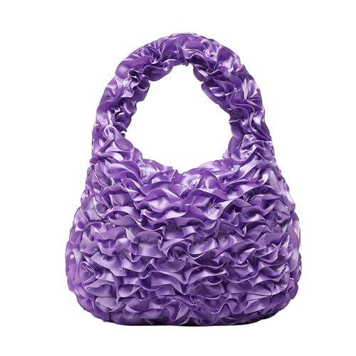 ZEPFJHE Moderne Handtasche mit Plissee-Effekt, praktische Polyester-Handtasche mit Tragegriff oben, geräumiges Design für Büro, Pendeln und den täglichen Gebrauch, Bürohandtasche aus Polyester von ZEPFJHE