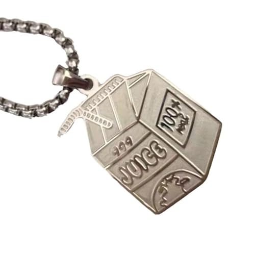 ZEPFJHE Moderner Edelstahl-Anhänger, Halskette, Säfte, Box, Charm-Halskette, Modeschmuck, Accessoires für Männer und Frauen, einzigartiges Geschenk von ZEPFJHE