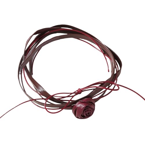 ZEPFJHE Modische Lederhalskette, Blumen-Halsband, verstellbare Länge, einzigartiger Schmuck für Partys und den täglichen Gebrauch, Bürokleidung, Einheitsgröße, Wie beschrieben, Wie beschrieben von ZEPFJHE