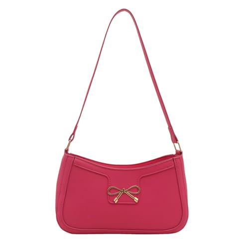 ZEPFJHE Modische Umhängetasche für Damen, PU-Leder, Abendtasche, trendige Achseltasche, Schleife, Unterarmtasche, Bürohandtasche, lässige Einkaufstasche, a, One Size von ZEPFJHE