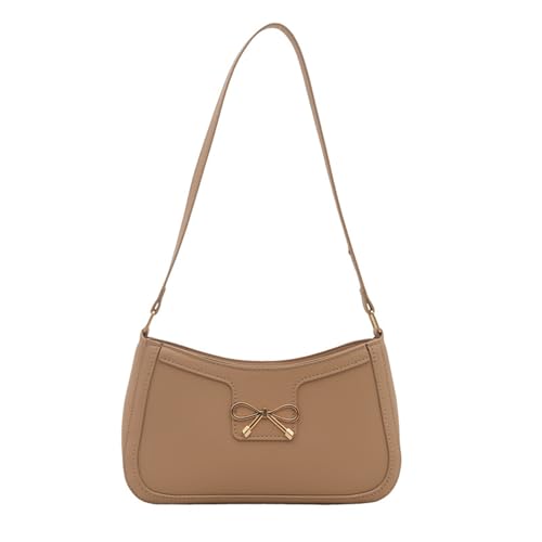 ZEPFJHE Modische Umhängetasche für Damen, PU-Leder, Abendtasche, trendige Achseltasche, Schleife, Unterarmtasche, Bürohandtasche, lässige Einkaufstasche, khaki, One Size ZEPFJHE Modische Umhängetasche für Damen, PU-Leder, Abendtasche, trendige Achseltasche, Schleife, Unterarmtasche, Bürohandtasche, lässige Einkaufstasche, khaki, One Size von ZEPFJHE