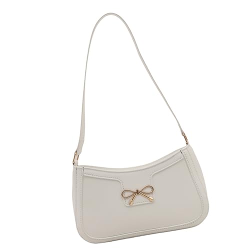 ZEPFJHE Modische Umhängetasche für Damen, PU-Leder, Abendtasche, trendige Achseltasche, Schleife, Unterarmtasche, Bürohandtasche, lässige Einkaufstasche, weiß, One Size ZEPFJHE Modische Umhängetasche für Damen, PU-Leder, Abendtasche, trendige Achseltasche, Schleife, Unterarmtasche, Bürohandtasche, lässige Einkaufstasche, weiß, One Size von ZEPFJHE