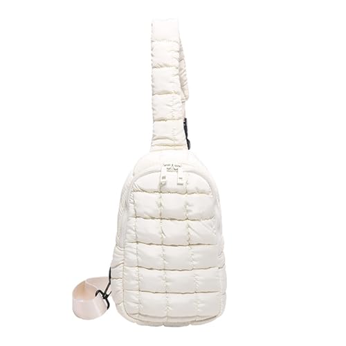 ZEPFJHE Modische gesteppte Puffer-Brusttasche, kleine Umhängetasche, verstellbarer Schulterrucksack mit mehreren Innentaschen, kleine Brusttasche, weiß, One Size ZEPFJHE Modische gesteppte Puffer-Brusttasche, kleine Umhängetasche, verstellbarer Schulterrucksack mit mehreren Innentaschen, kleine Brusttasche, weiß, One Size von ZEPFJHE