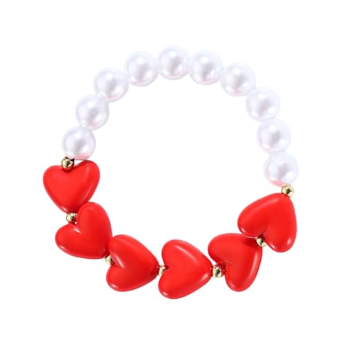 ZEPFJHE Modische herzförmige Halskette aus Kunstharz und Perlen, tragbar für Frauen, einzigartige Designs, romantisches Accessoire, für den täglichen Gebrauch, Einheitsgröße, Wie beschrieben, Wie von ZEPFJHE