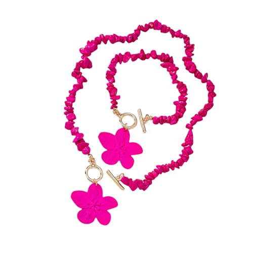 ZEPFJHE Modisches Blumen-Charm-Schmuck-Set, Halskette mit floralem Anhänger und Mode-Accessoires für Hochzeit, Party, einzigartiges Halsketten-Set ZEPFJHE Modisches Blumen-Charm-Schmuck-Set, Halskette mit floralem Anhänger und Mode-Accessoires für Hochzeit, Party, einzigartiges Halsketten-Set von ZEPFJHE