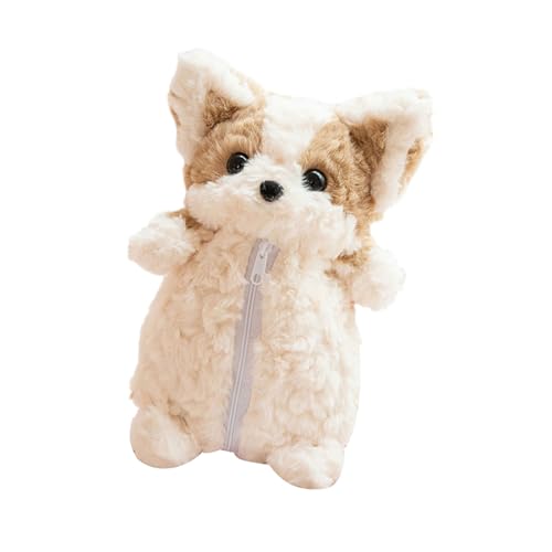 ZEPFJHE Multifunktionales Corgis Plüsch Stiftkoffer Premium Textur Geräumiges Karrieren Reisen Bereit Schüler Soft Short Plush Fabric Organizer von ZEPFJHE