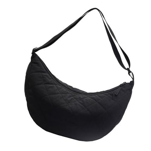 ZEPFJHE Nylon-Umhängetasche, gesteppt, mit verstellbarem Riemen, leicht und praktisch, unisex, einfach zu tragen, Schwarz , One Size ZEPFJHE Nylon-Umhängetasche, gesteppt, mit verstellbarem Riemen, leicht und praktisch, unisex, einfach zu tragen, Schwarz , One Size von ZEPFJHE
