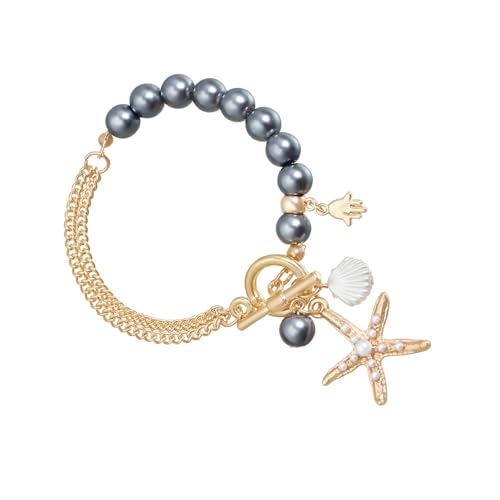 ZEPFJHE Perlen-Halskette mit Seestern-Motiv, verstellbar, leicht, lässig, Mode-Accessoire, Modeschmuck, Einheitsgröße, Wie beschrieben, Wie beschrieben ZEPFJHE Perlen-Halskette mit Seestern-Motiv, verstellbar, leicht, lässig, Mode-Accessoire, Modeschmuck, Einheitsgröße, Wie beschrieben, Wie beschrieben von ZEPFJHE