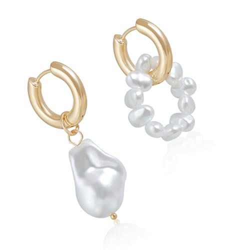 ZEPFJHE Perlenketten, Schlüsselbeinkette, mehrschichtige Halskette, Party-Ohrringe, Halskette, Legierung, Textur, Geschenk für Frauen, Wassertropfen-Perlenschmuck, Einheitsgröße, Wie beschrieben, Wie von ZEPFJHE