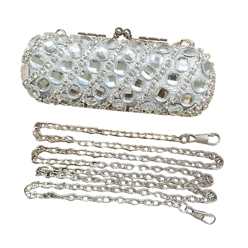 ZEPFJHE Raffinierte Strasssteine ​​dekorierte Handtasche Umhängetasche Casual Evening Tasche Für Modische Damen Bei Celebrations Glass Stone Satchel von ZEPFJHE
