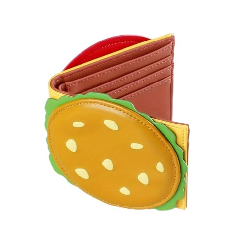 ZEPFJHE Schöne Brieftaschen Für Frauen Mann Münze Geldbörse Kleine Brieftaschen Bag Card PU Leder Burger Form Wechsel Burger Form Mit Kartenhalter PU Leder Wechsel Schön von ZEPFJHE