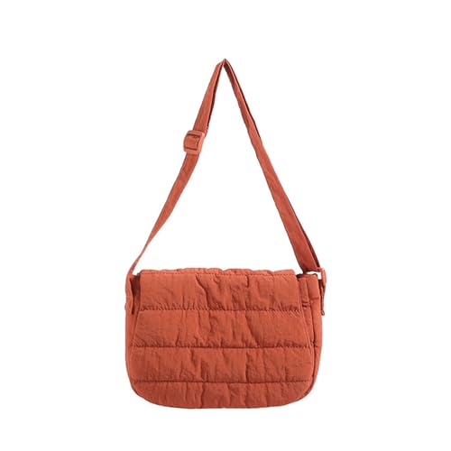 ZEPFJHE Schultertasche aus weicher Baumwolle mit sicherem Klappverschluss, für stilvolle Frauen, Unterarmtasche, Crossbody-Tasche, braun, One Size von ZEPFJHE