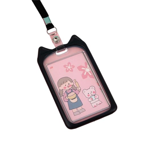 ZEPFJHE Silikon-Kartenhalter schützen und personalisieren Sie Ihre Karten mit dieser Cartoon-Katzenohr-Form, Schwarz von ZEPFJHE